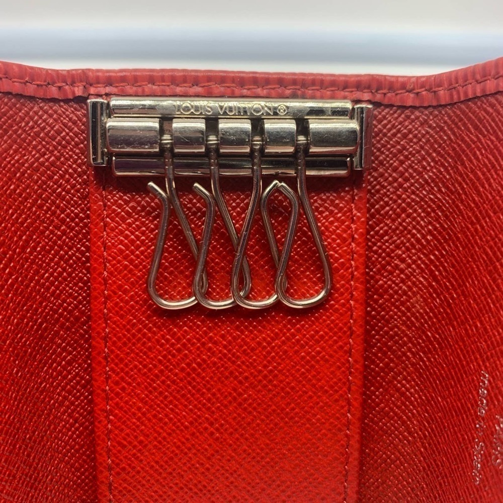 LOUIS VUITTON red leather key holder wallet - Picture 10 of 16